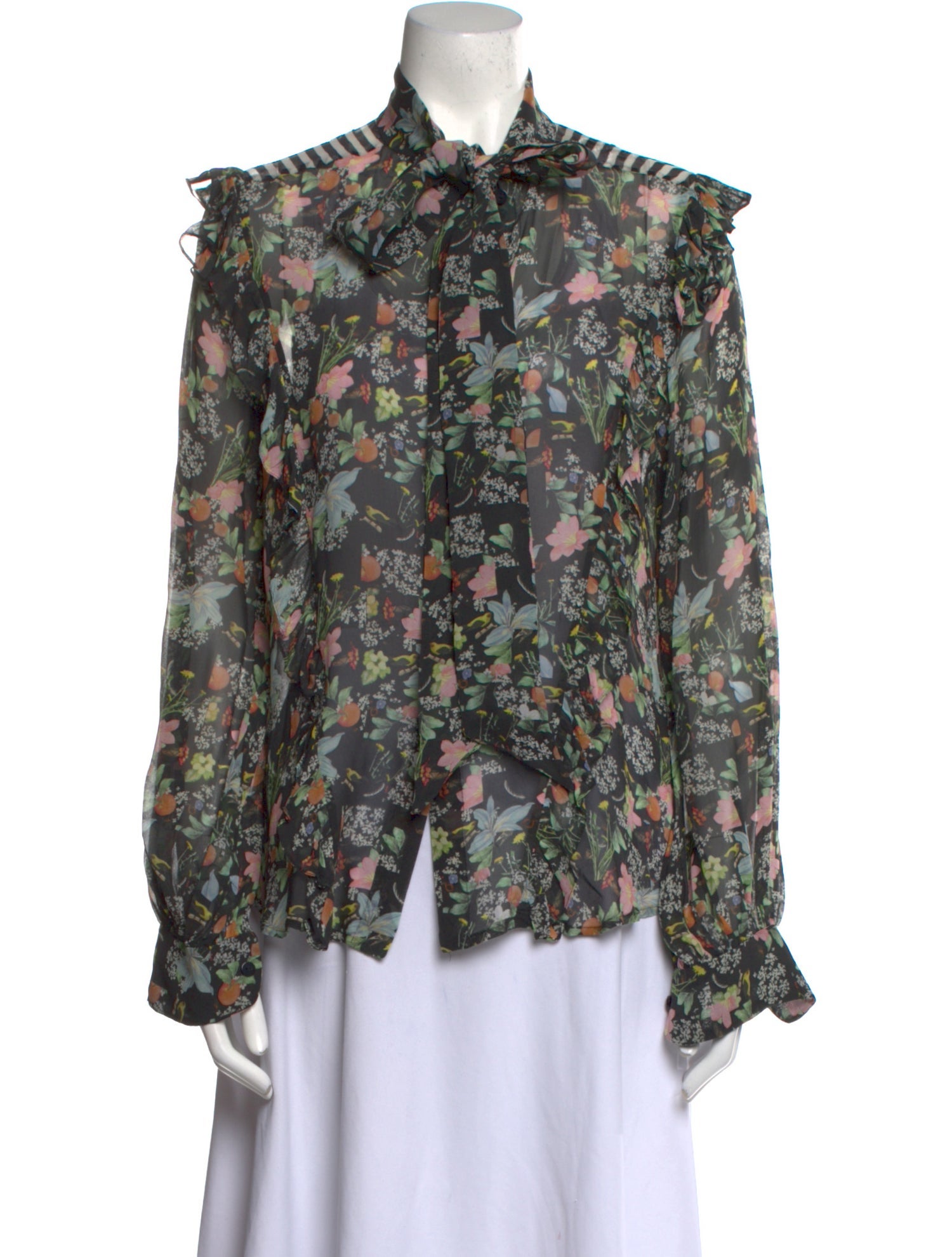 Preen by Thornton Bregazzi Silk Floral Print Blouse
