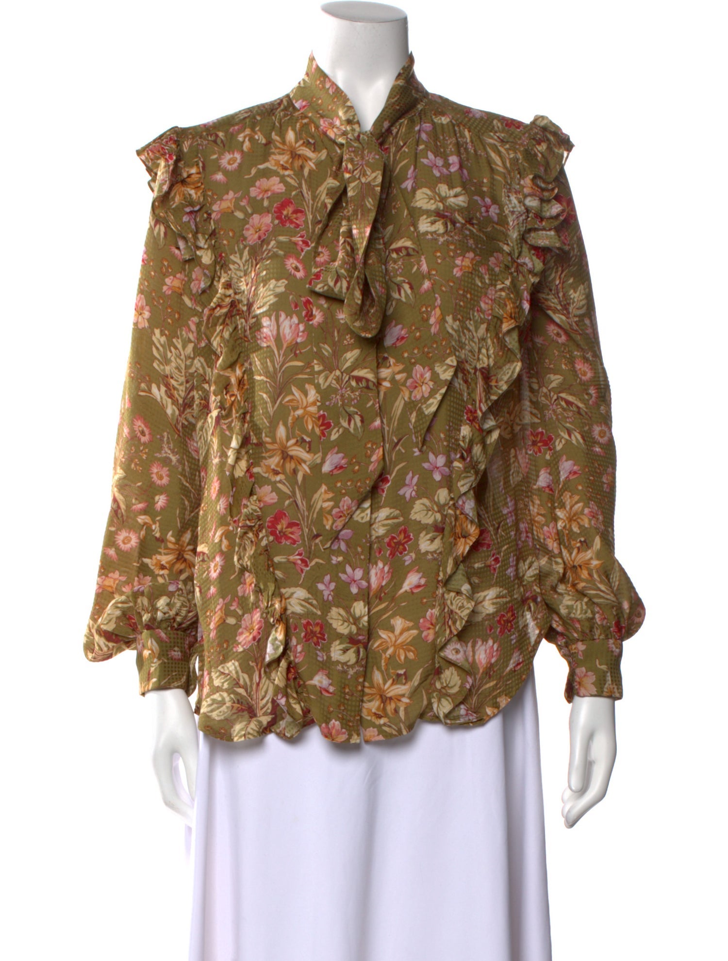 Preen by Thornton Bregazzi Silk Floral Print Blouse