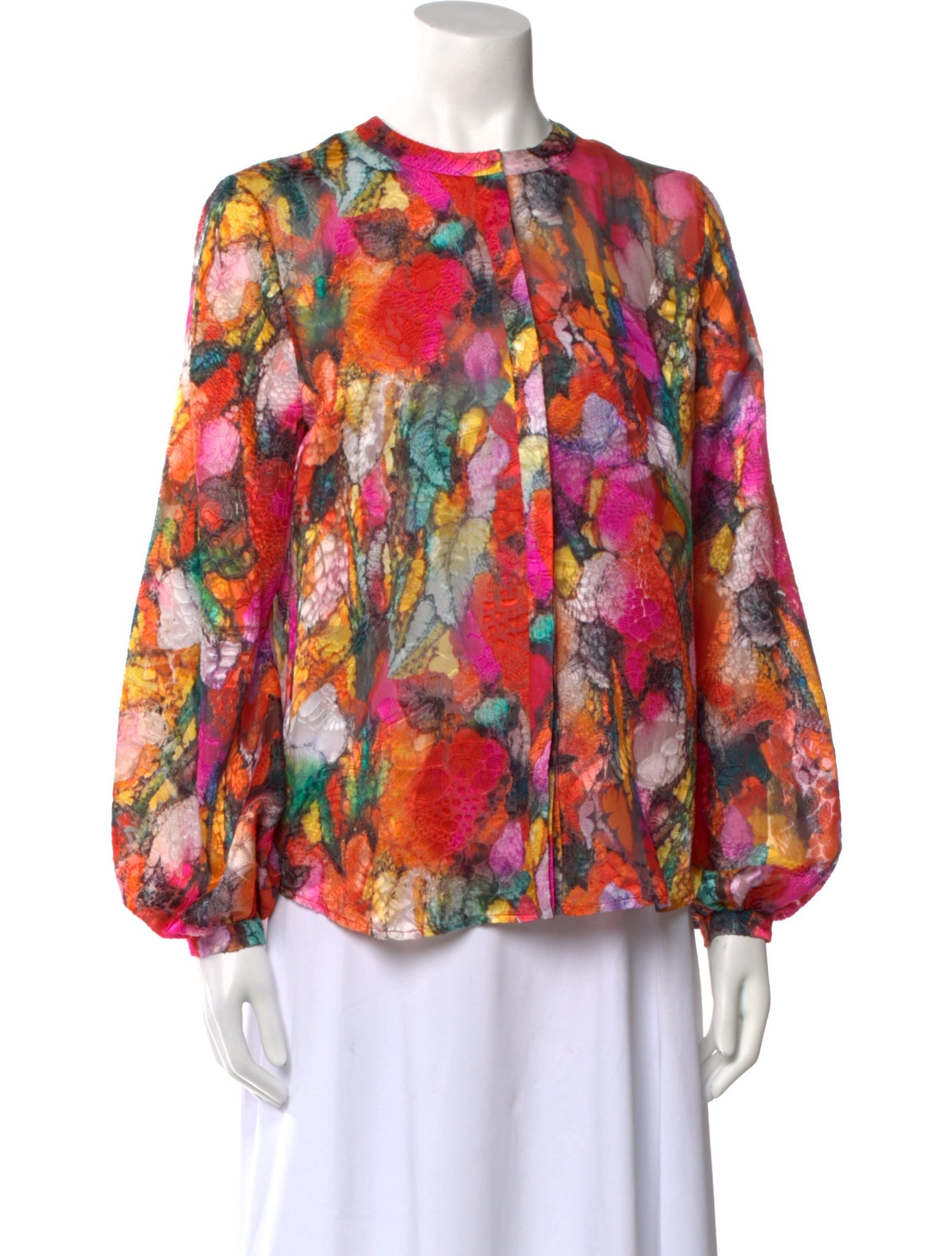 Preen by Thornton Bregazzi Floral Print Crew Neck Blouse