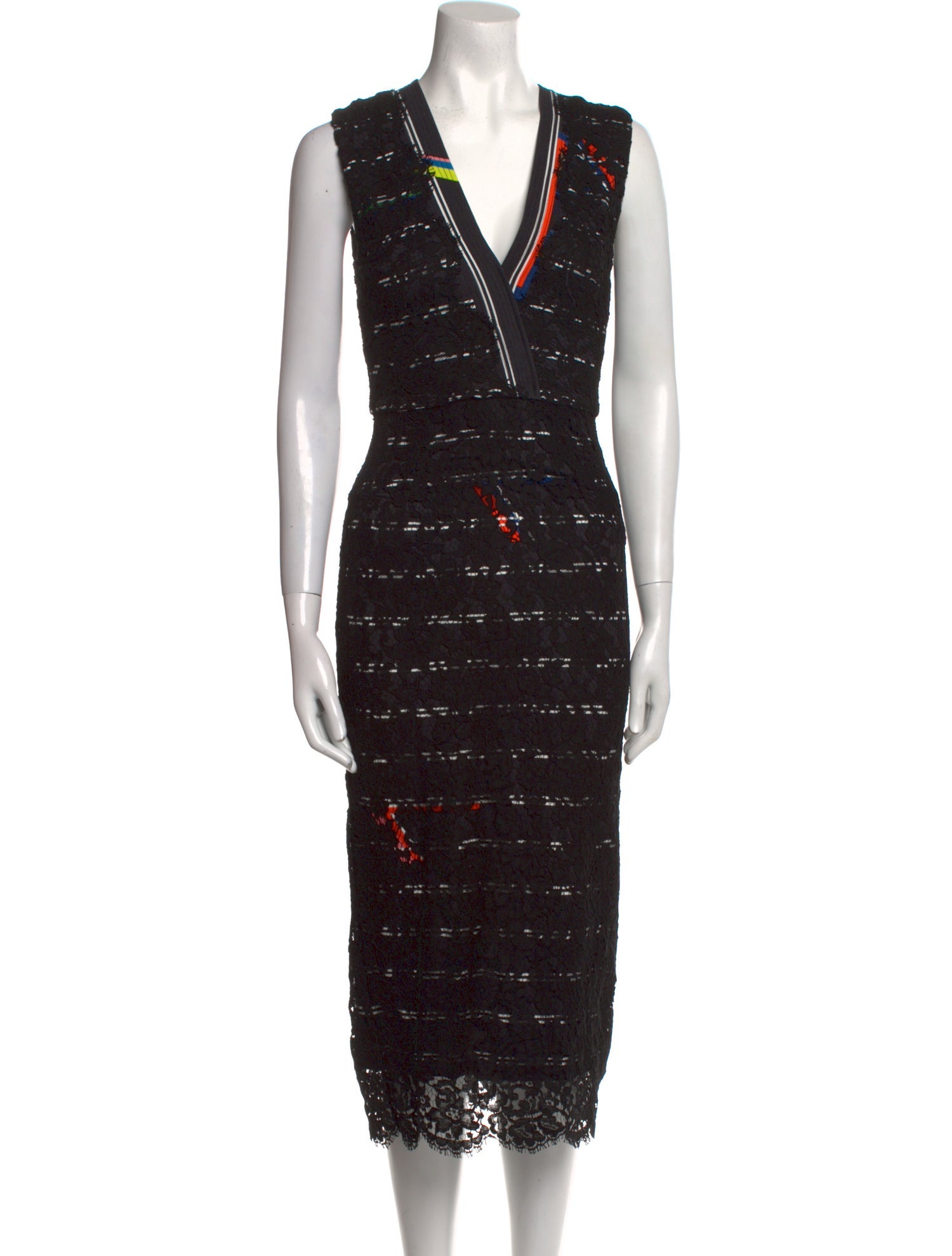 Preen by Thornton Bregazzi V-Neck Midi Length Dress