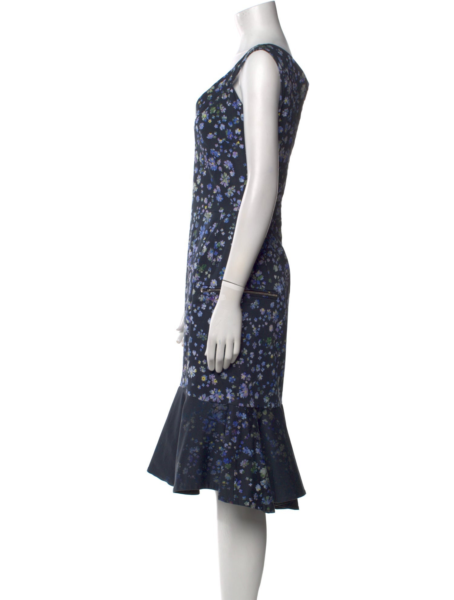 Preen by Thornton Bregazzi Floral Print Midi Length Dress w/ Tags