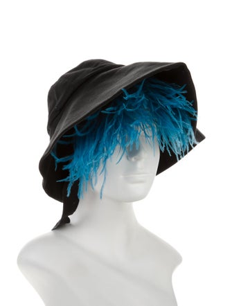 Preen by Thornton Bregazzi feather embellished bucket hat