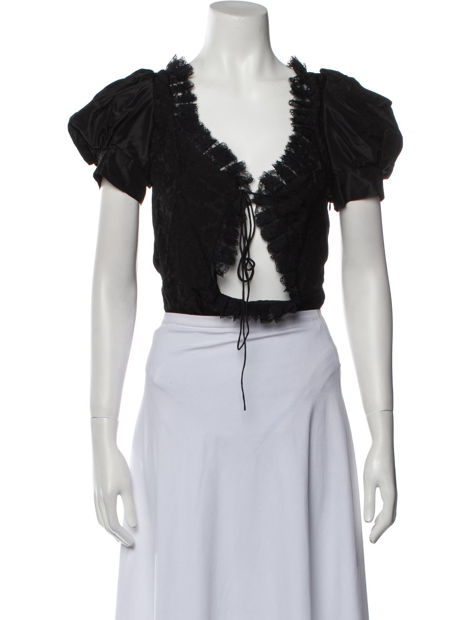 Preen by Thornton Bregazzi V-Neck Short Sleeve Crop Top w/ Tags