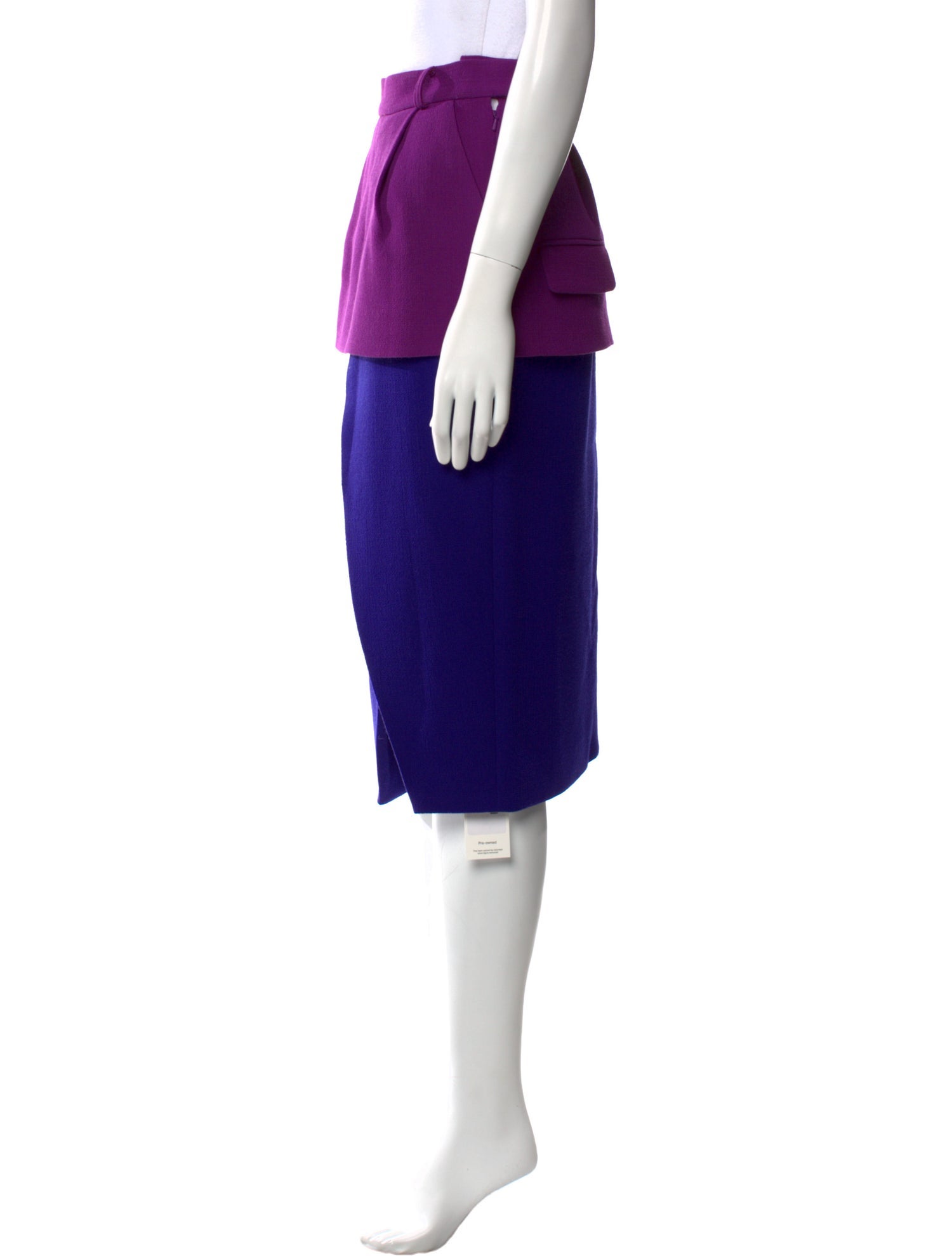 Preen by Thornton Bregazzi Virgin Wool Midi Length Skirt