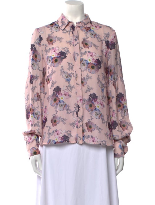 Preen by Thornton Bregazzi Floral Print Long Sleeve Button-Up Top