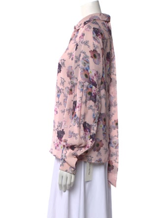 Preen by Thornton Bregazzi Floral Print Long Sleeve Button-Up Top