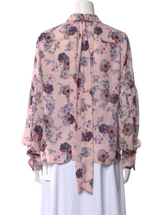 Preen by Thornton Bregazzi Floral Print Long Sleeve Button-Up Top