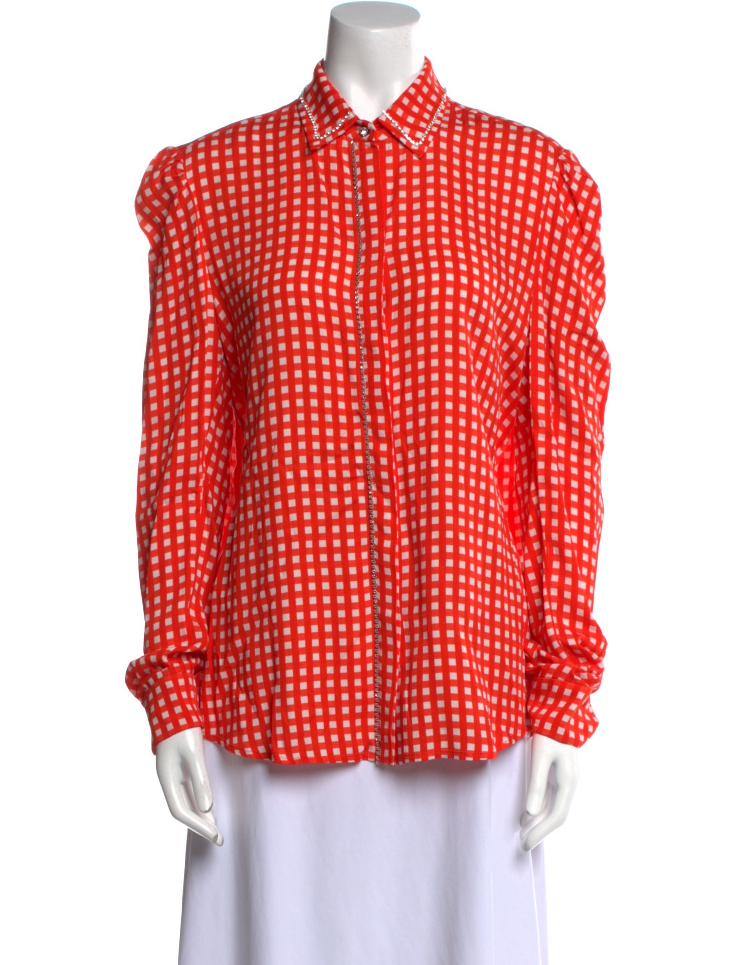 Preen by Thornton Bregazzi Plaid Print Long Sleeve Button-Up Top
