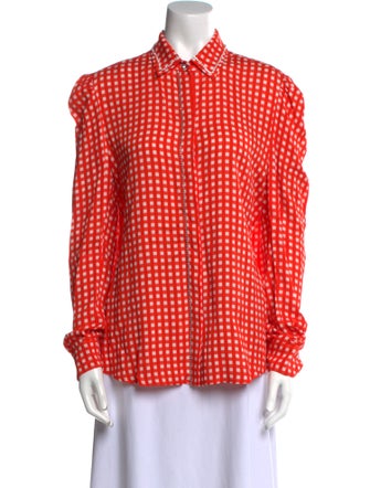 Preen by Thornton Bregazzi Plaid Print Long Sleeve Button-Up Top