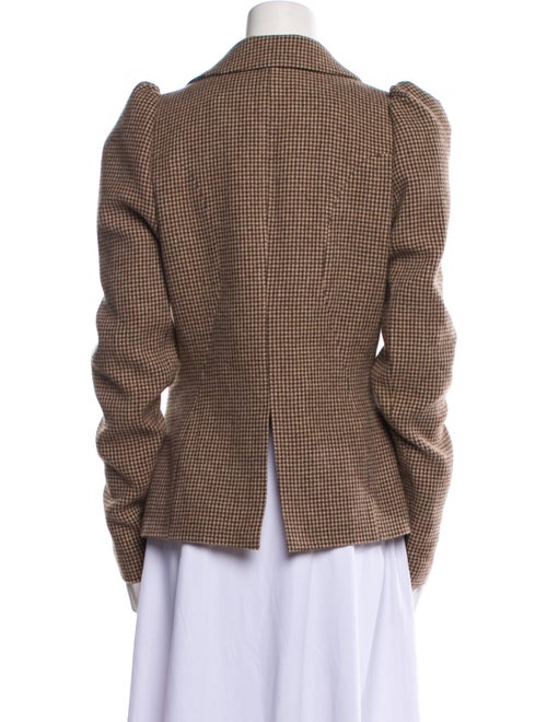 Preen by Thornton Bregazzi Wool Plaid Print Fur Jacket