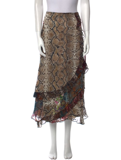 Preen by Thornton Bregazzi Animal Print Midi Length Skirt