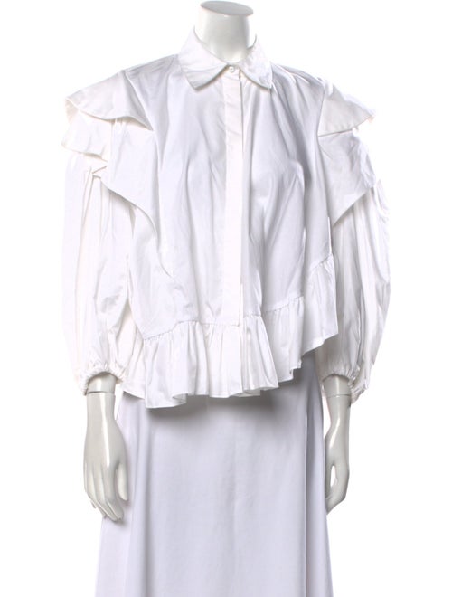 Preen by Thornton Bregazzi Three-Quarter Sleeve Button-Up Top