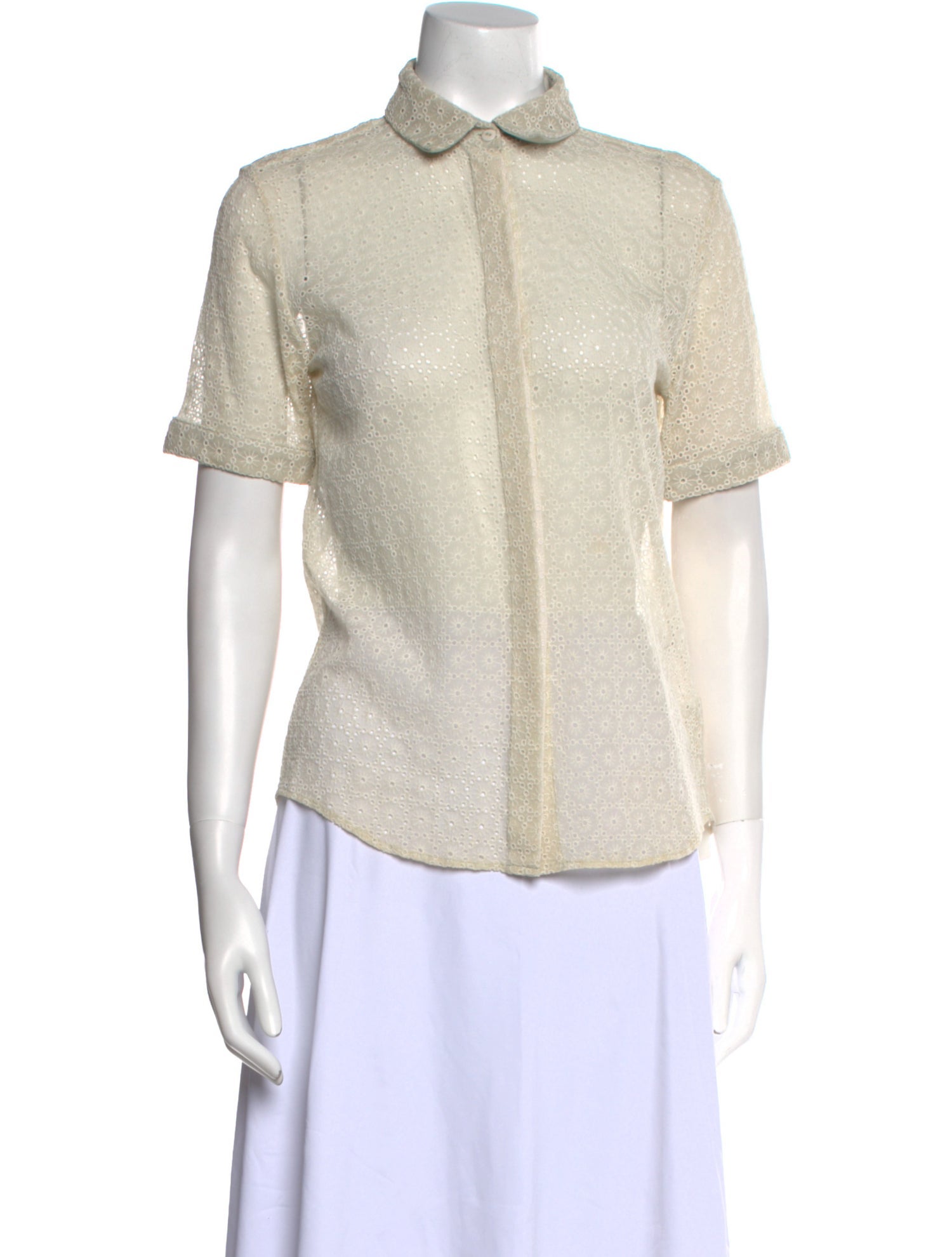 Preen by Thornton Bregazzi Silk Short Sleeve Button-Up Top