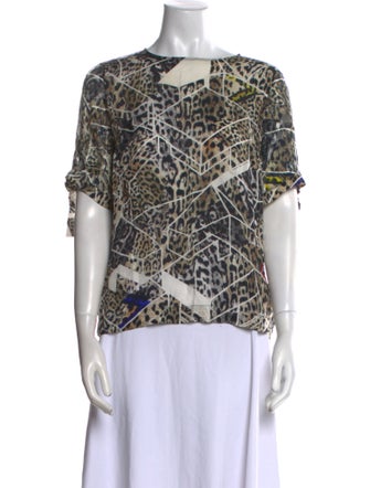 Preen by Thornton Bregazzi Silk Animal Print T-Shirt