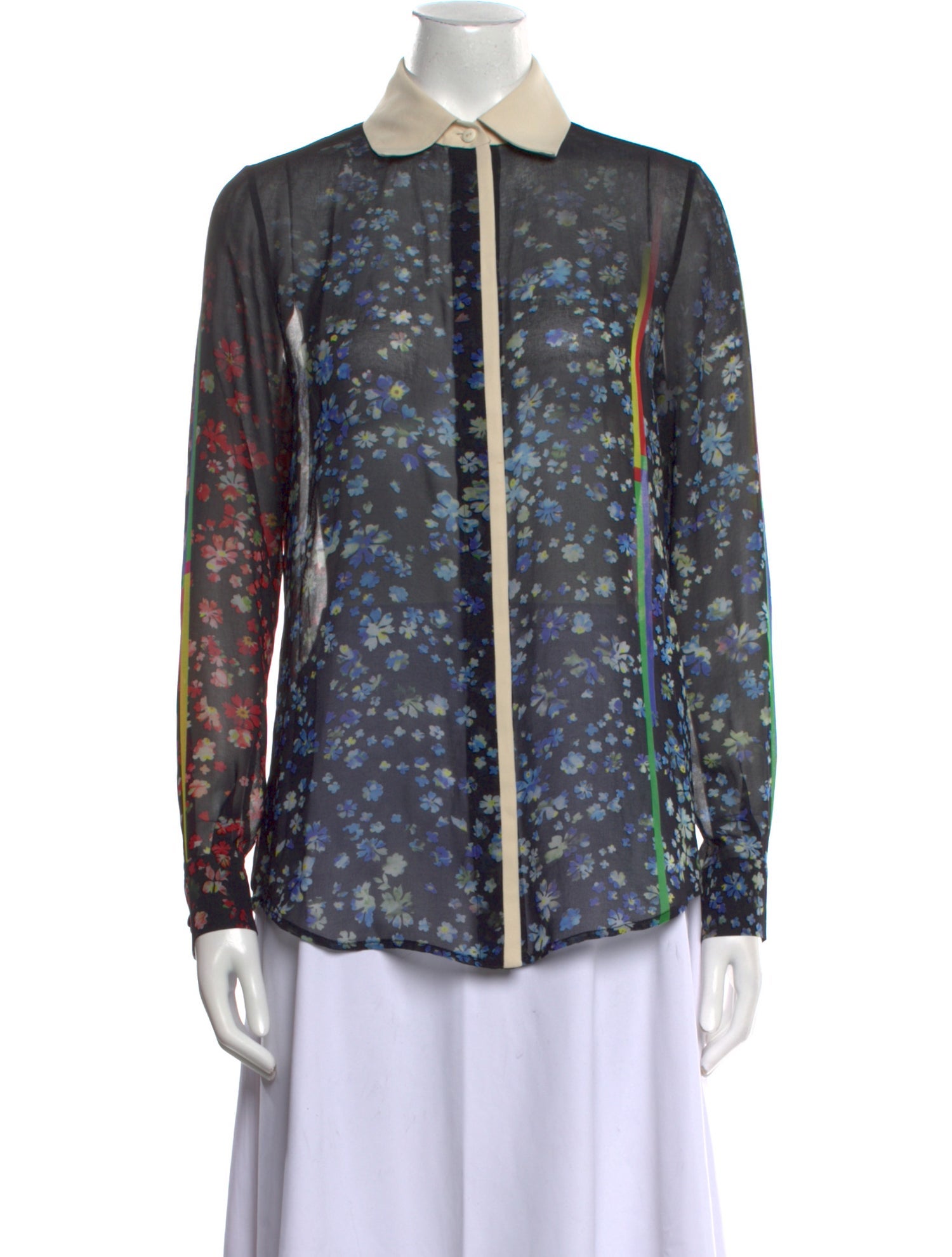 Preen by Thornton Bregazzi Floral Print Long Sleeve Button-Up Top