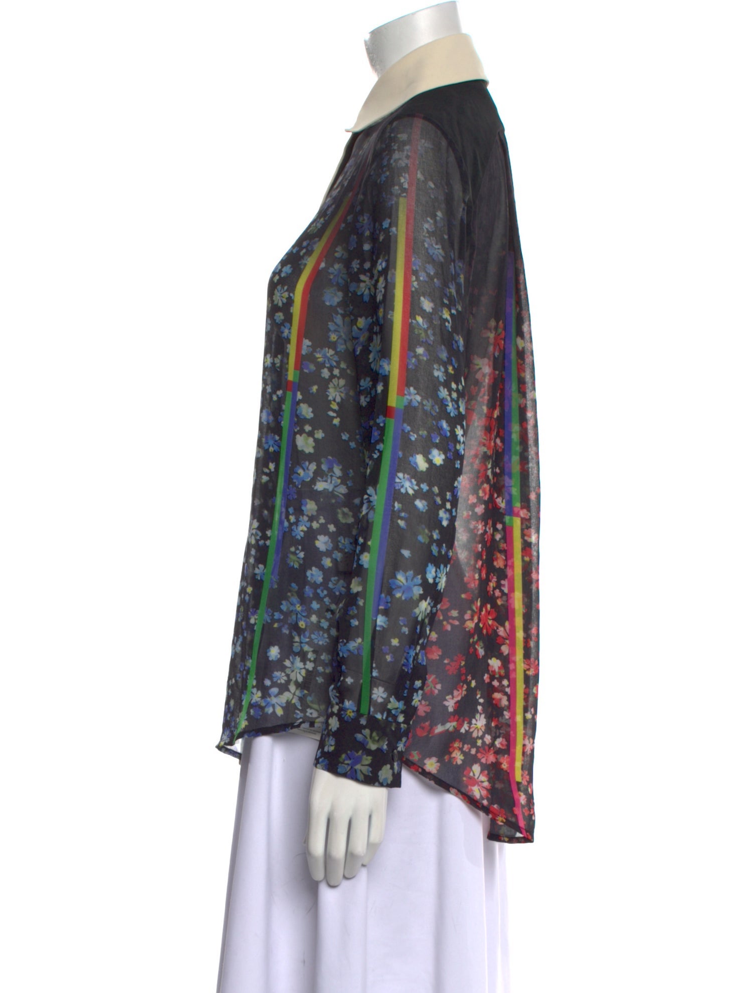 Preen by Thornton Bregazzi Floral Print Long Sleeve Button-Up Top