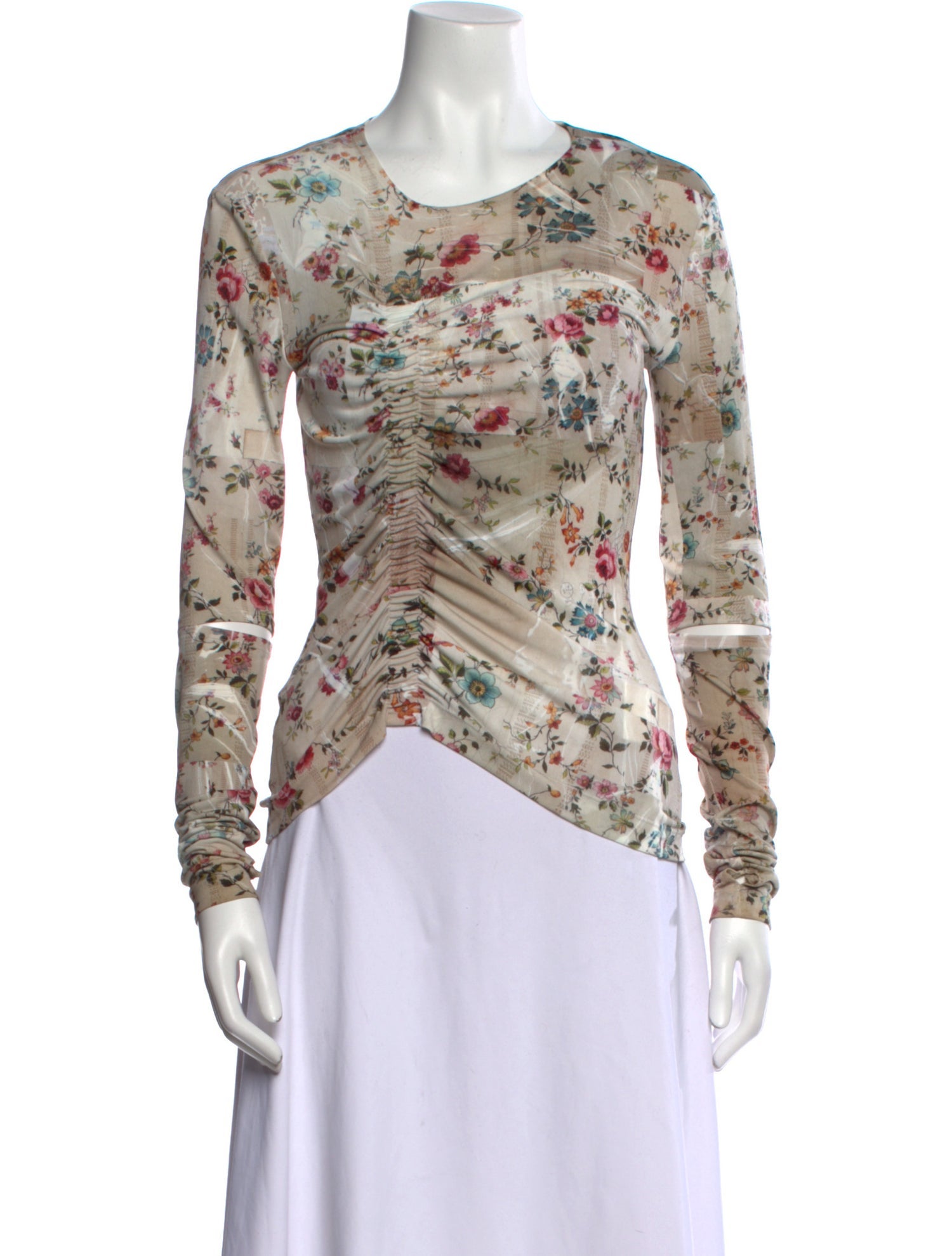 Preen by Thornton Bregazzi Floral Print Scoop Neck Top