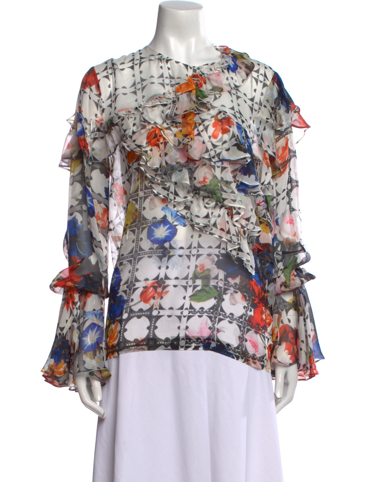 Preen by Thornton Bregazzi Silk Floral Print Blouse