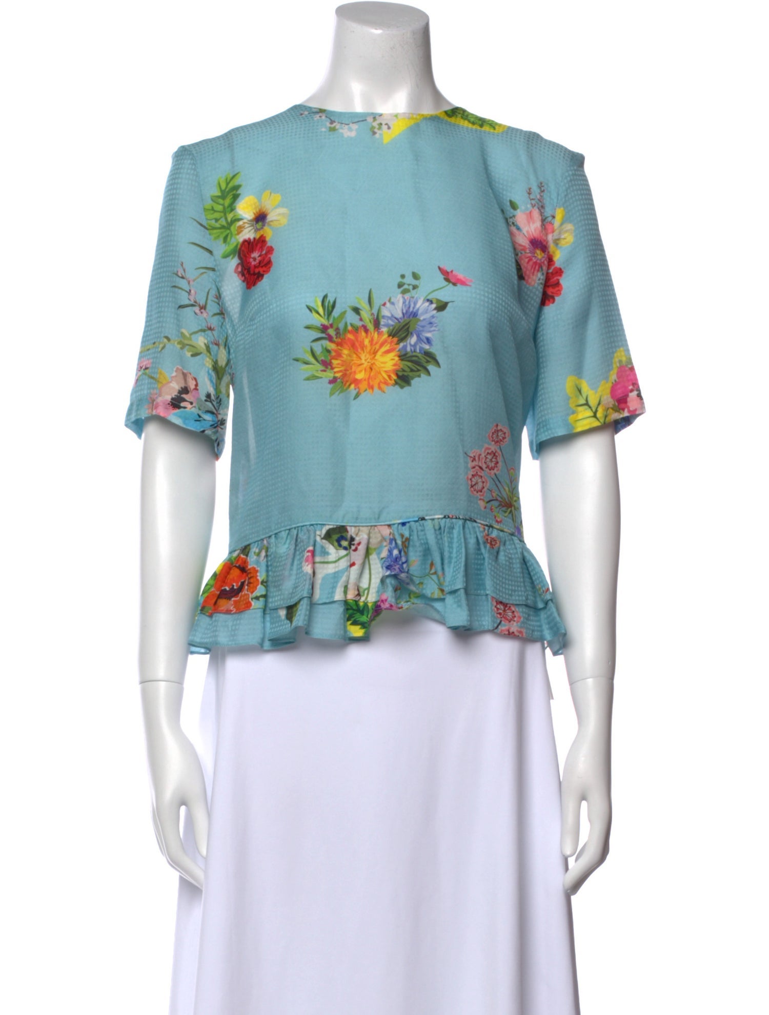 Preen by Thornton Bregazzi Silk Floral Print Blouse w/ Tags