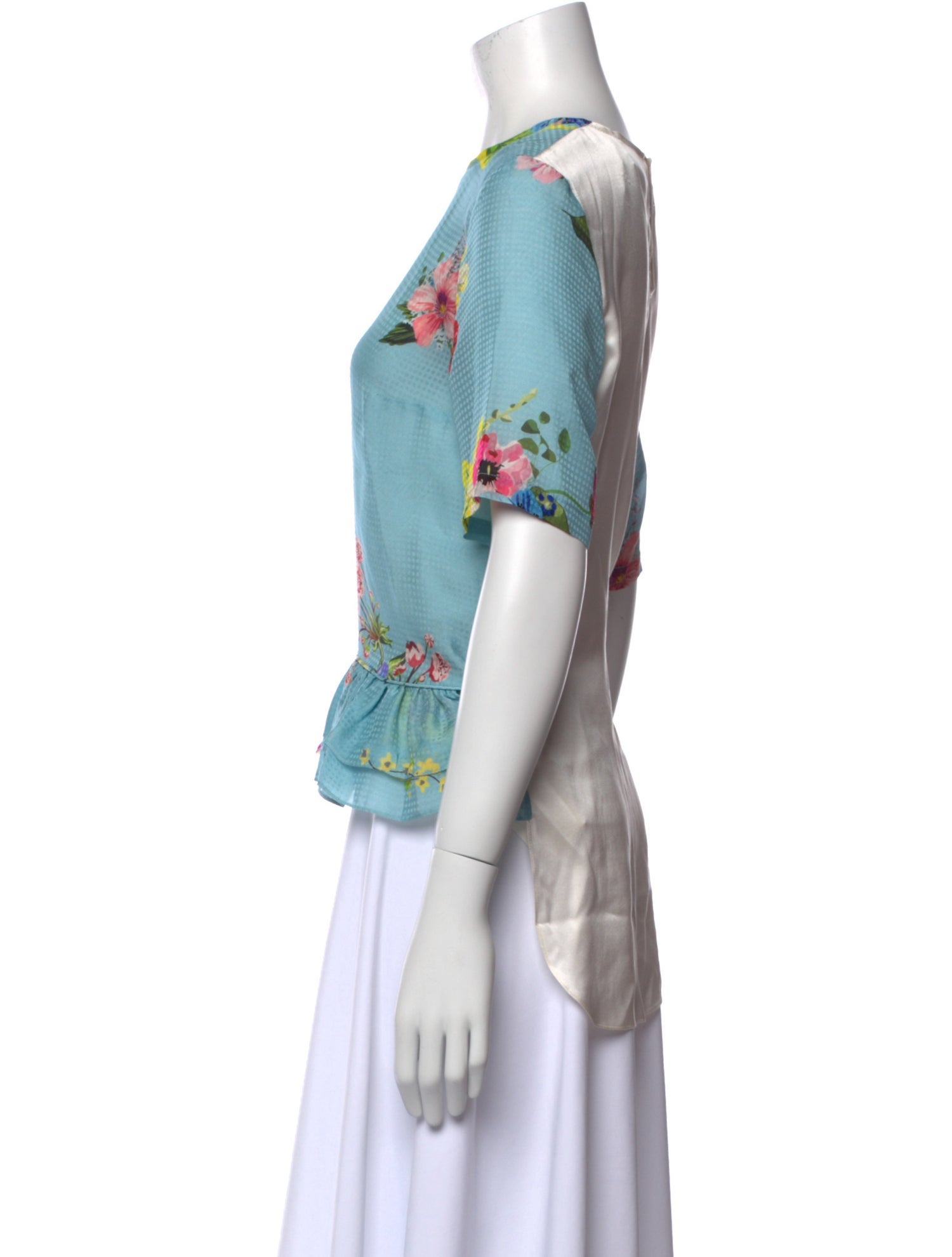 Preen by Thornton Bregazzi Silk Floral Print Blouse w/ Tags