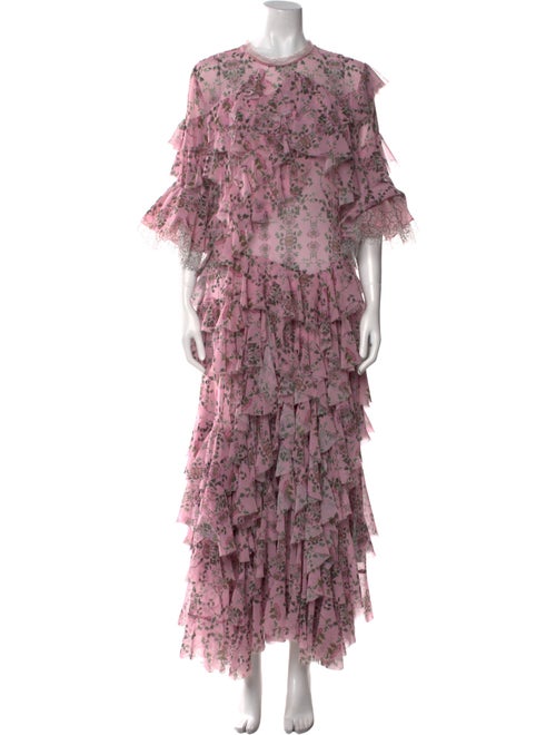 Preen by Thornton Bregazzi Floral Print Long Dress