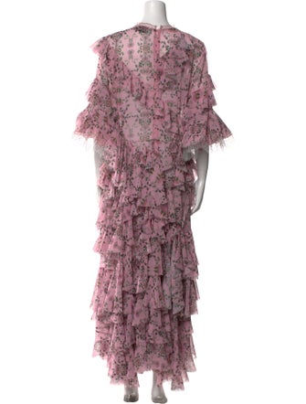 Preen by Thornton Bregazzi Floral Print Long Dress
