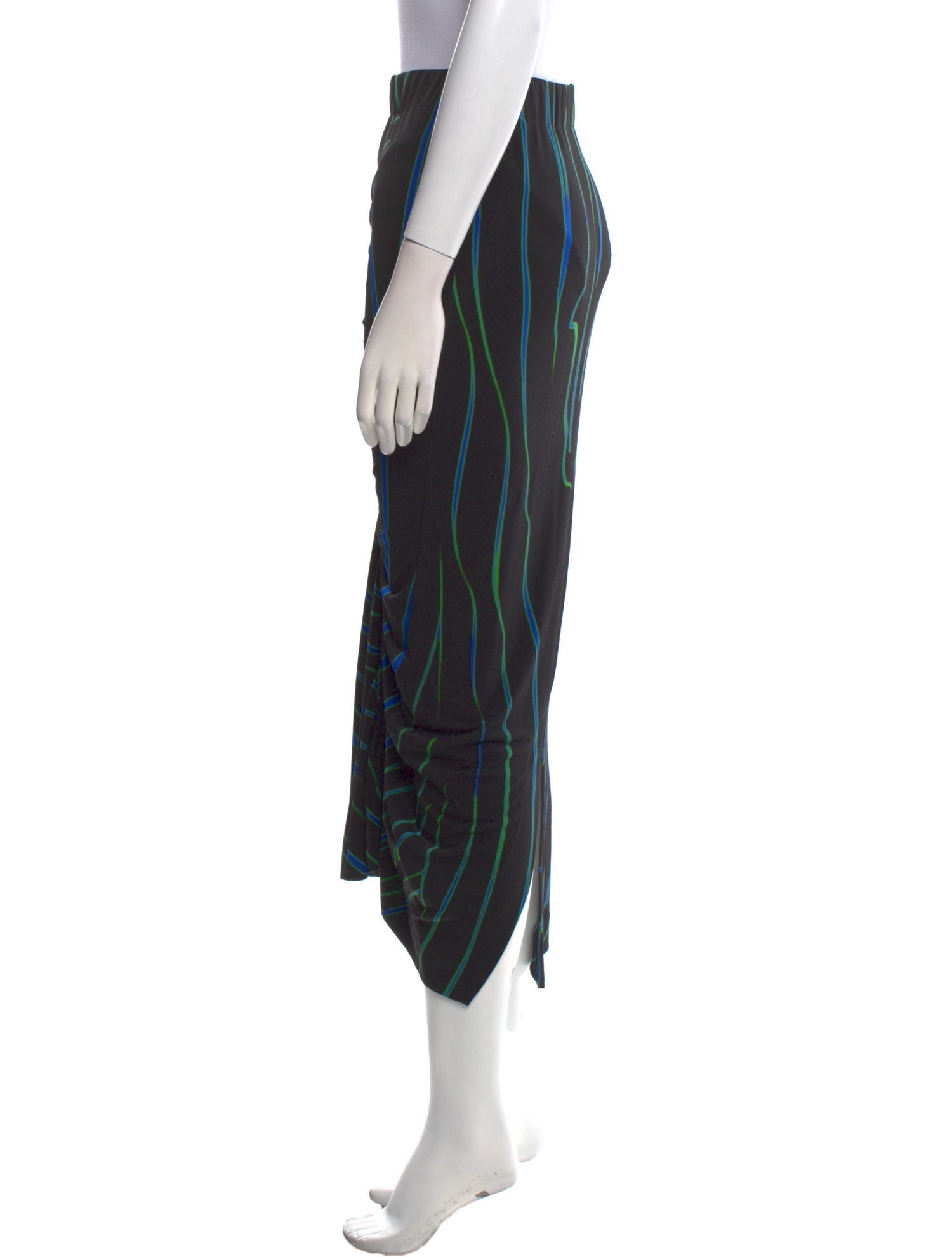 Preen by Thornton Bregazzi Striped Midi Length Skirt