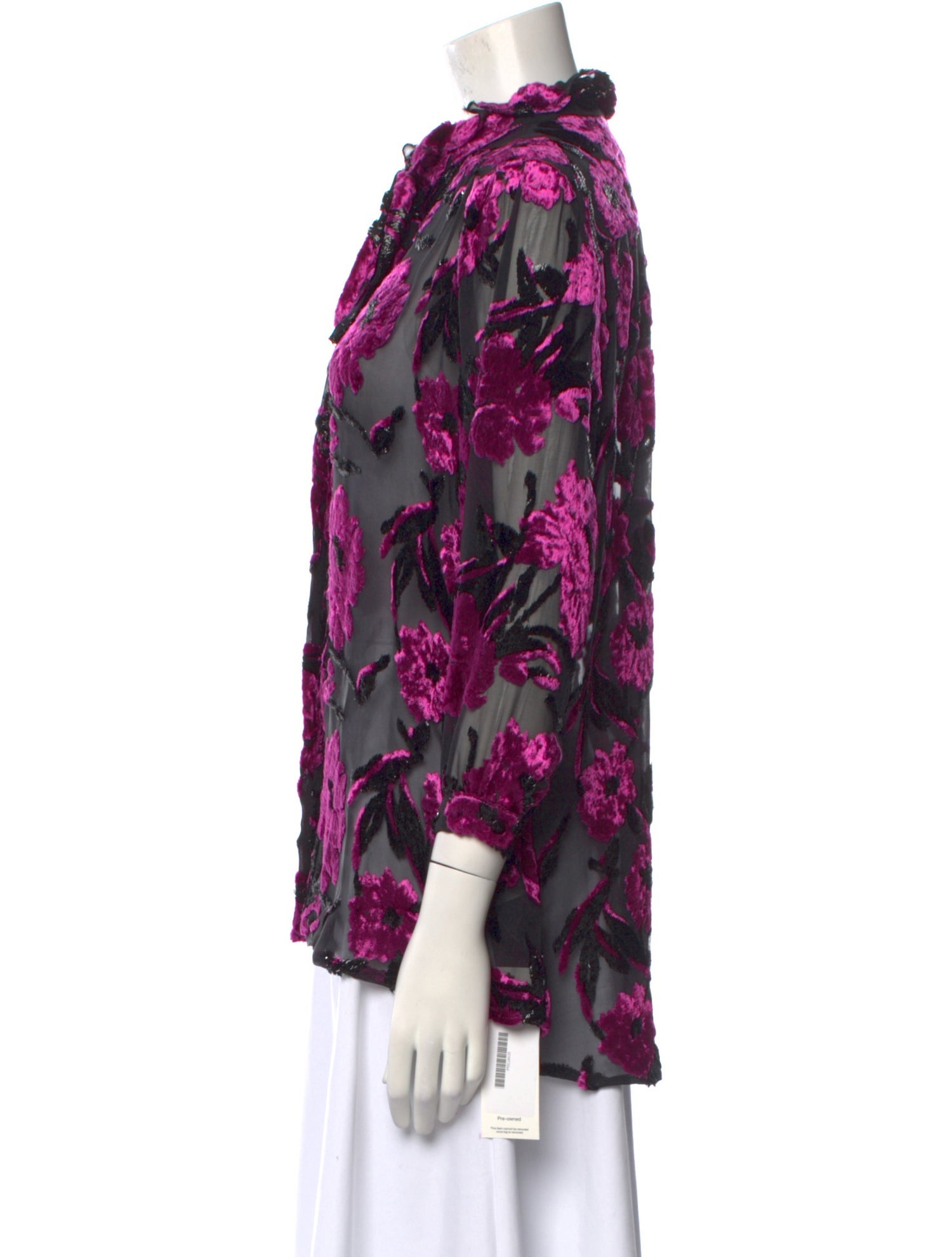 Preen by Thornton Bregazzi Floral Print Mock Neck Blouse