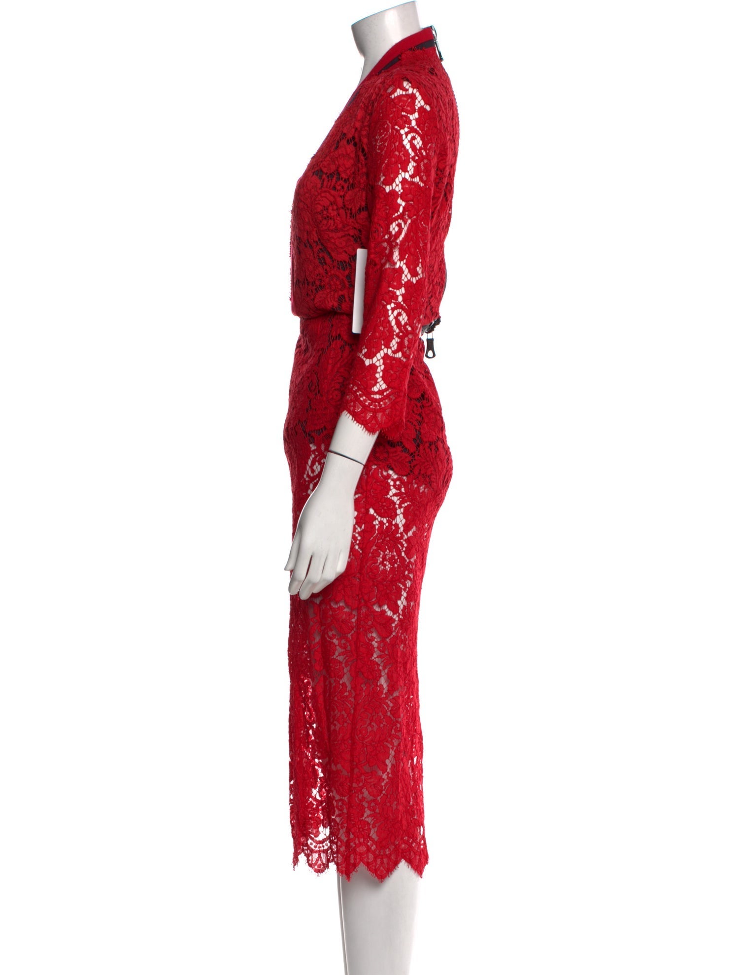 Preen by Thornton Bregazzi Lace Pattern Midi Length Dress