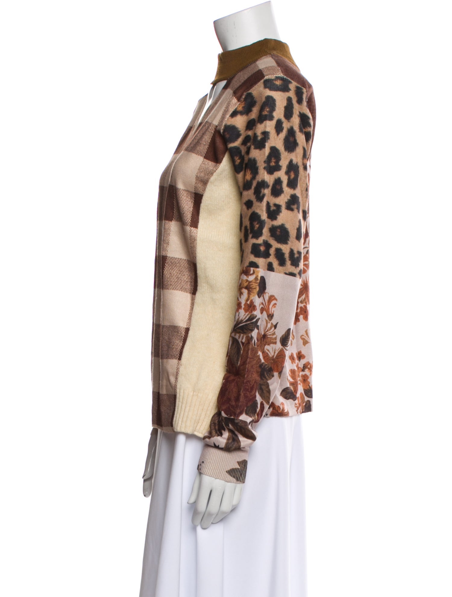 Preen by Thornton Bregazzi Plaid Print Mock Neck Sweatshirt