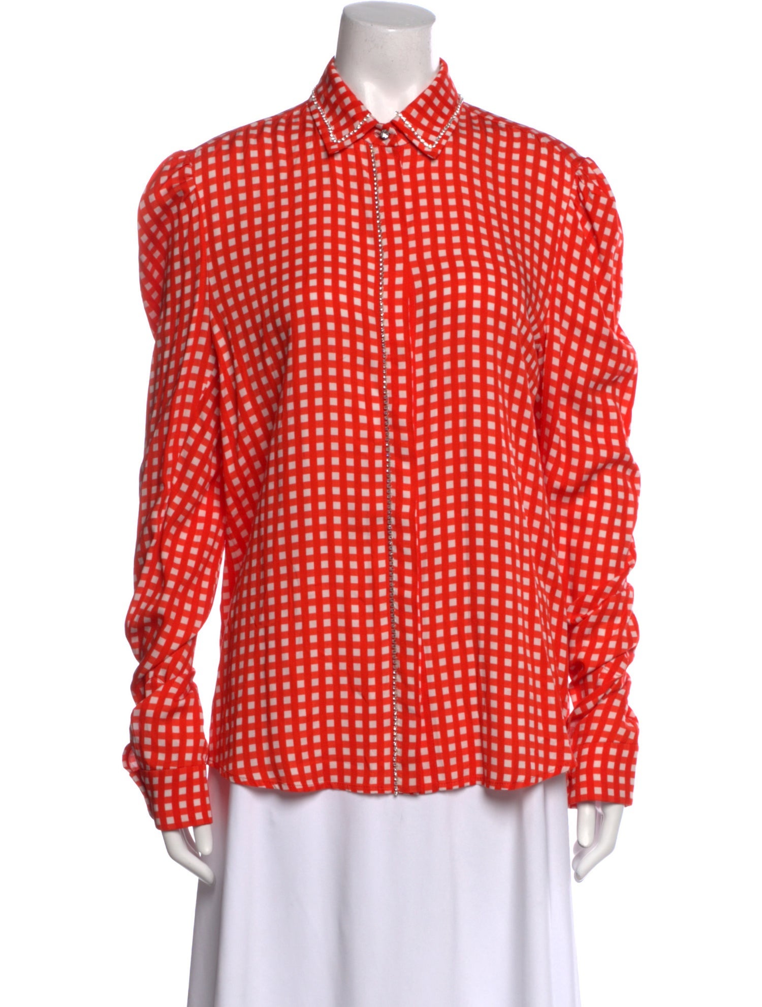 Preen by Thornton Bregazzi Plaid Print Long Sleeve Button-Up Top