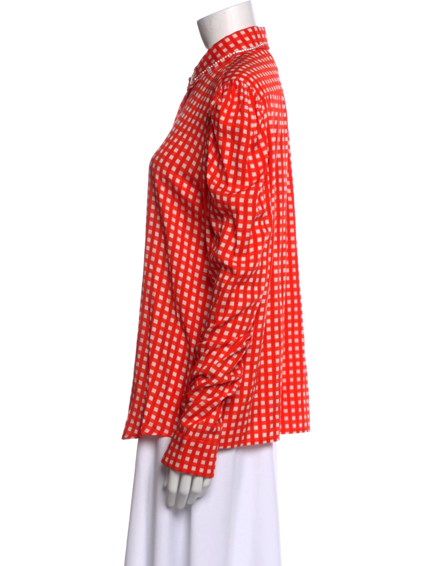 Preen by Thornton Bregazzi Plaid Print Long Sleeve Button-Up Top