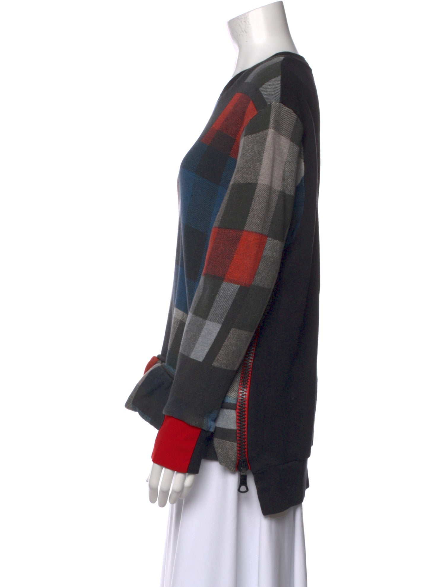 Preen by Thornton Bregazzi Plaid Print Crew Neck Sweatshirt