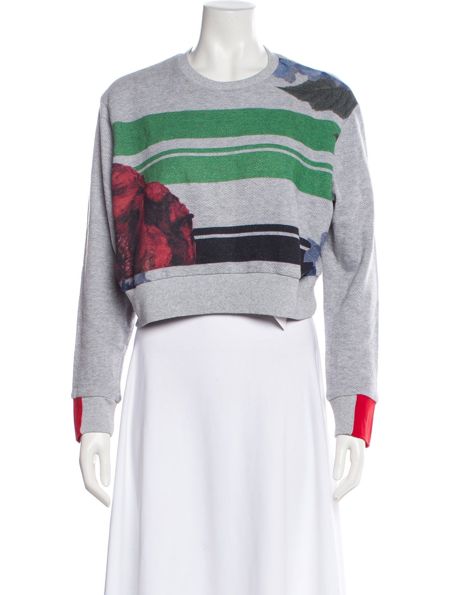 Preen by Thornton Bregazzi Striped Crew Neck Crop Top