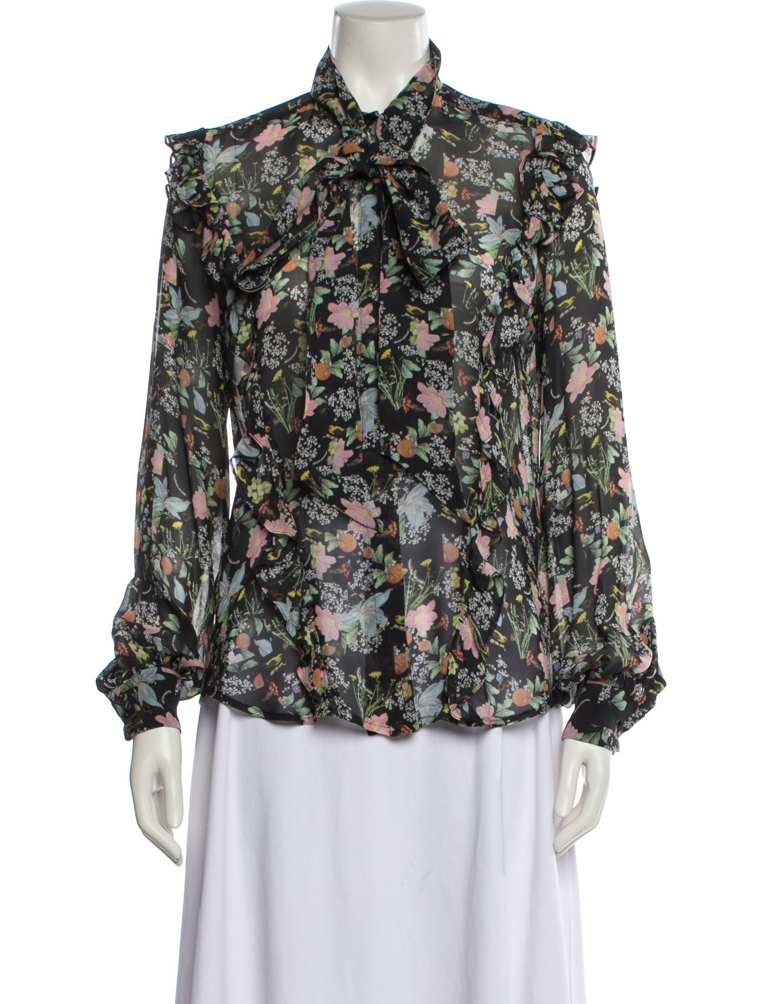Preen by Thornton Bregazzi Silk Floral Print Blouse