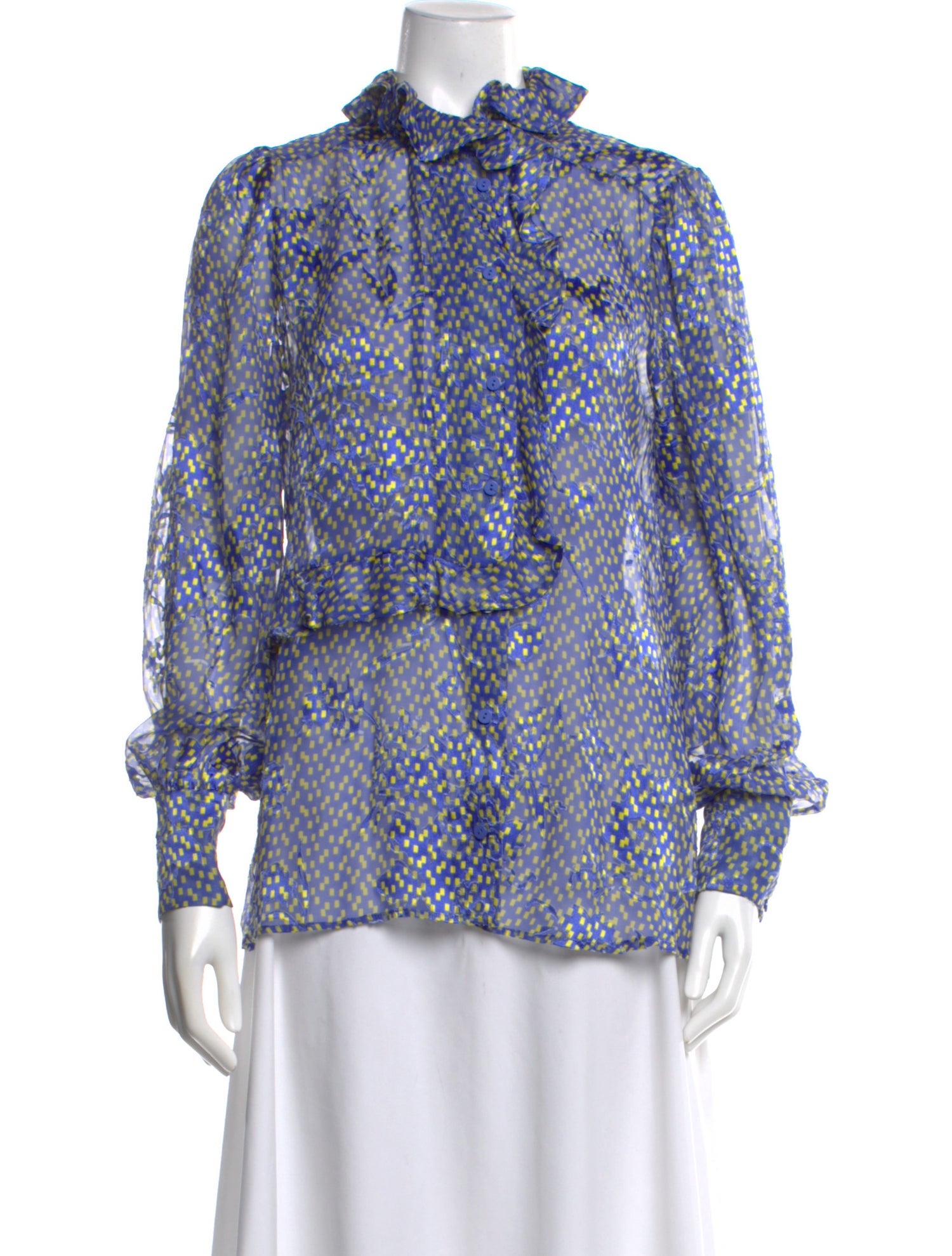 Preen by Thornton Bregazzi Patterned Long Sleeve Blouse