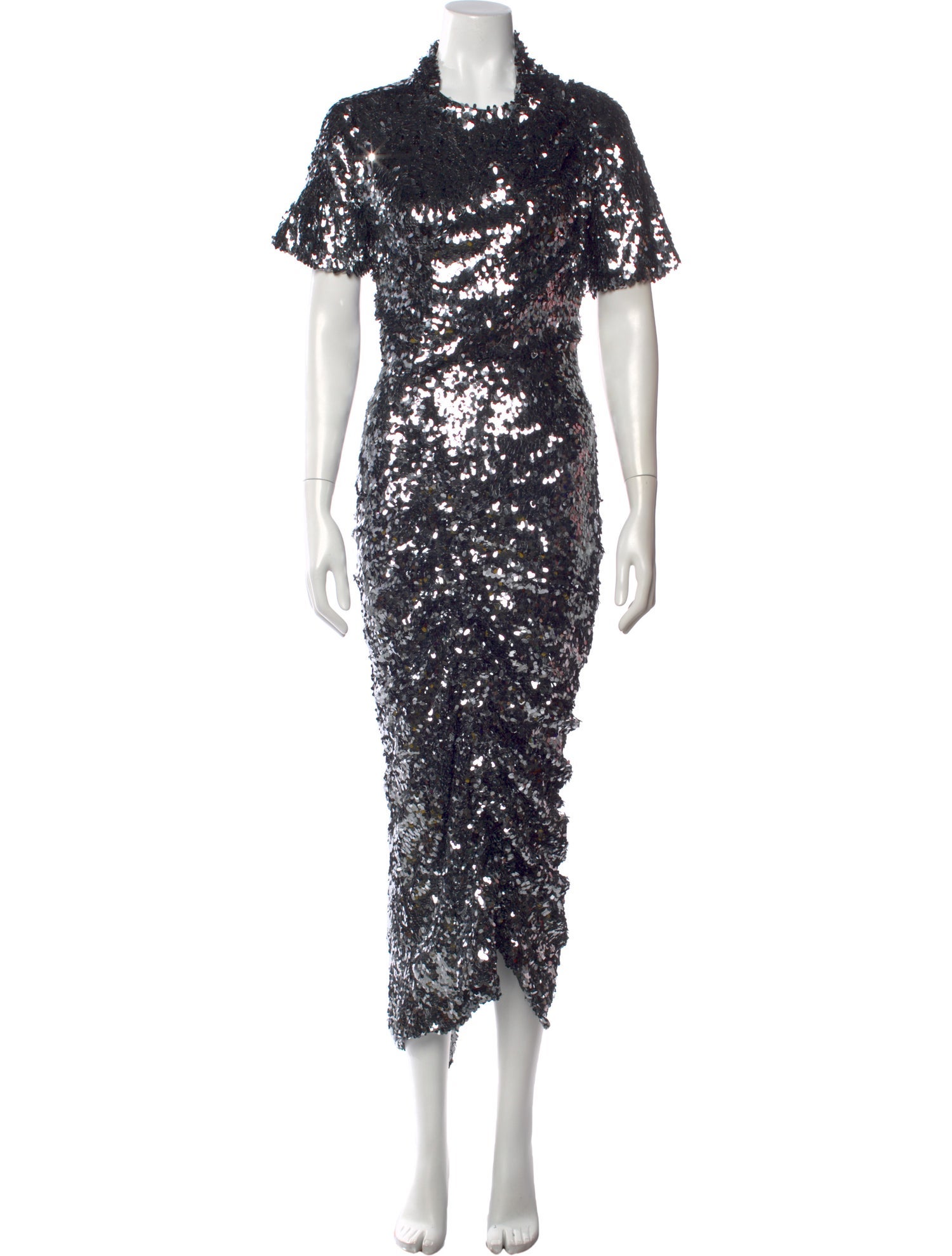 white christmas dresses Embellished Sequin Illusion V-Neck Open Back Short Cocktail Dress main image 1