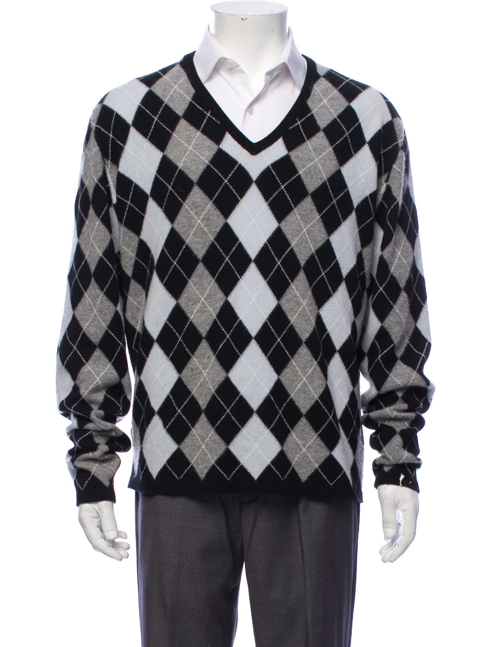 Pringle of Scotland Cashmere Argyle Sweater Clothing PRI20684 The