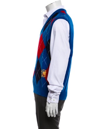 Pringle of Scotland Virgin Wool Plaid Print Sweater Vest