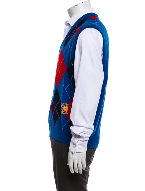 Pringle of Scotland Virgin Wool Plaid Print Sweater Vest