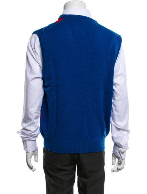 Pringle of Scotland Virgin Wool Plaid Print Sweater Vest