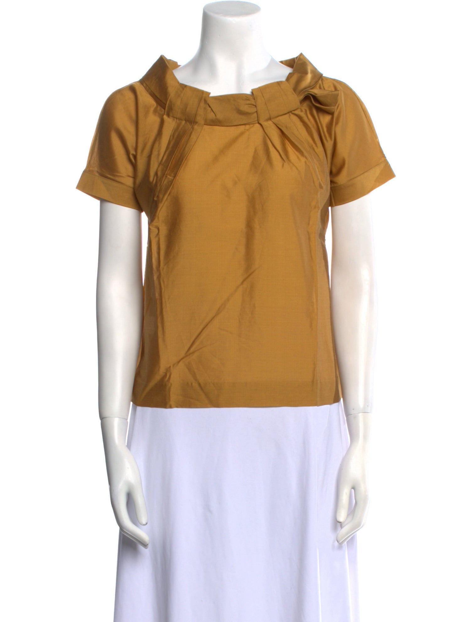Pringle of Scotland Cowl Neck Short Sleeve Blouse