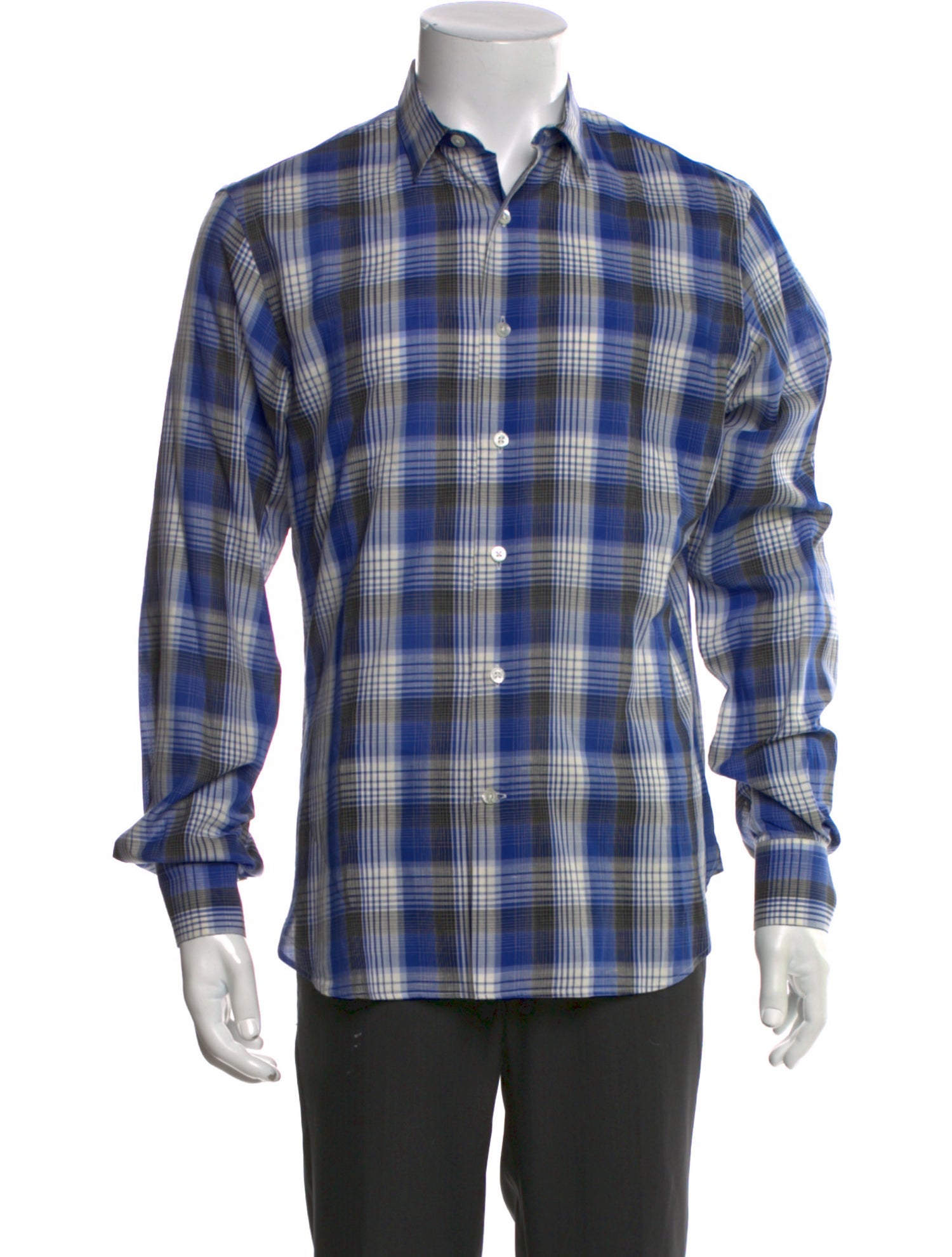 Pringle of Scotland Linen Plaid Print Shirt