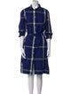 Pringle of Scotland Plaid Print Midi Length Dress