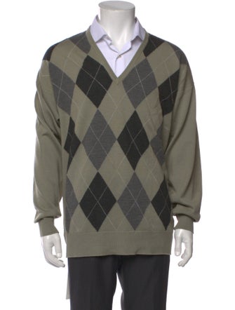 Pringle of Scotland Lambswool Plaid Print Pullover