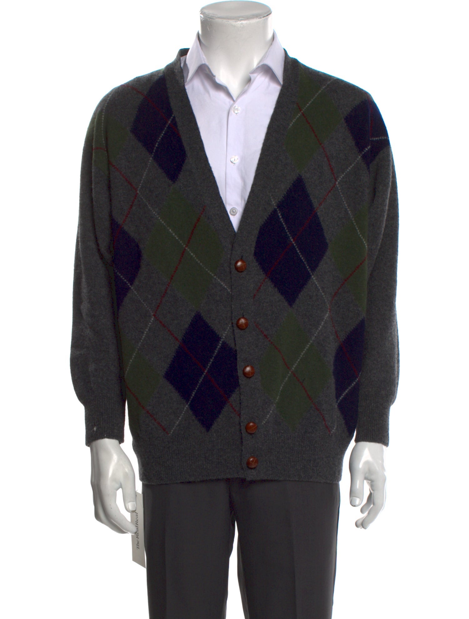 Pringle of Scotland Wool Plaid Print Cardigan