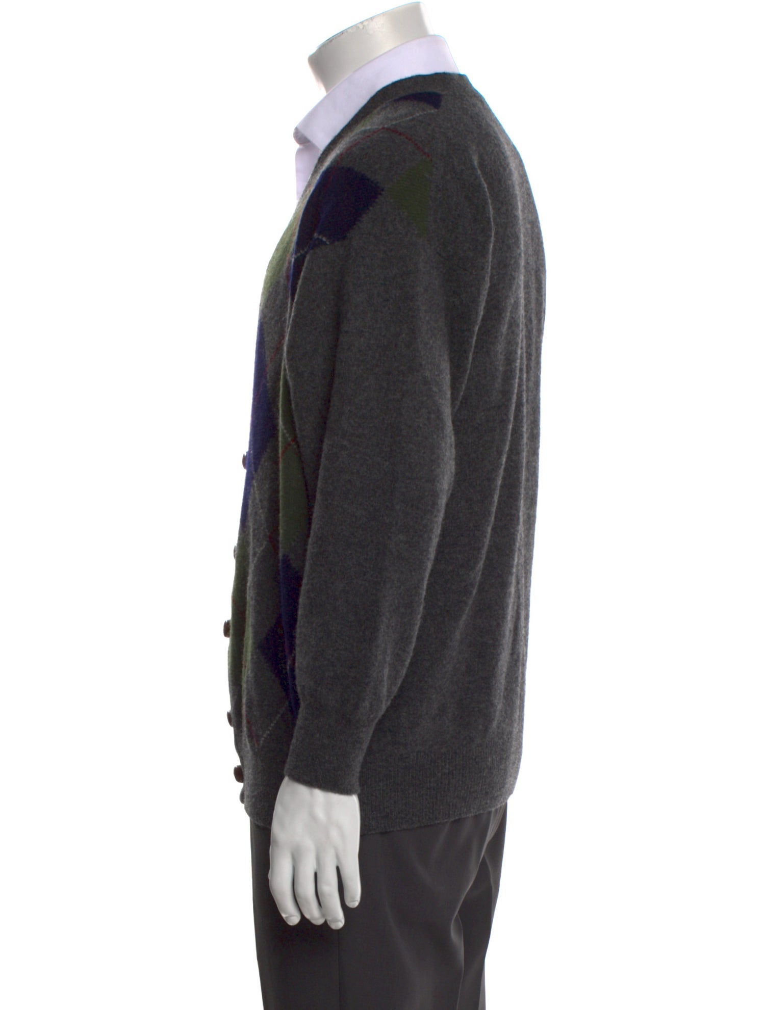 Pringle of Scotland Wool Plaid Print Cardigan