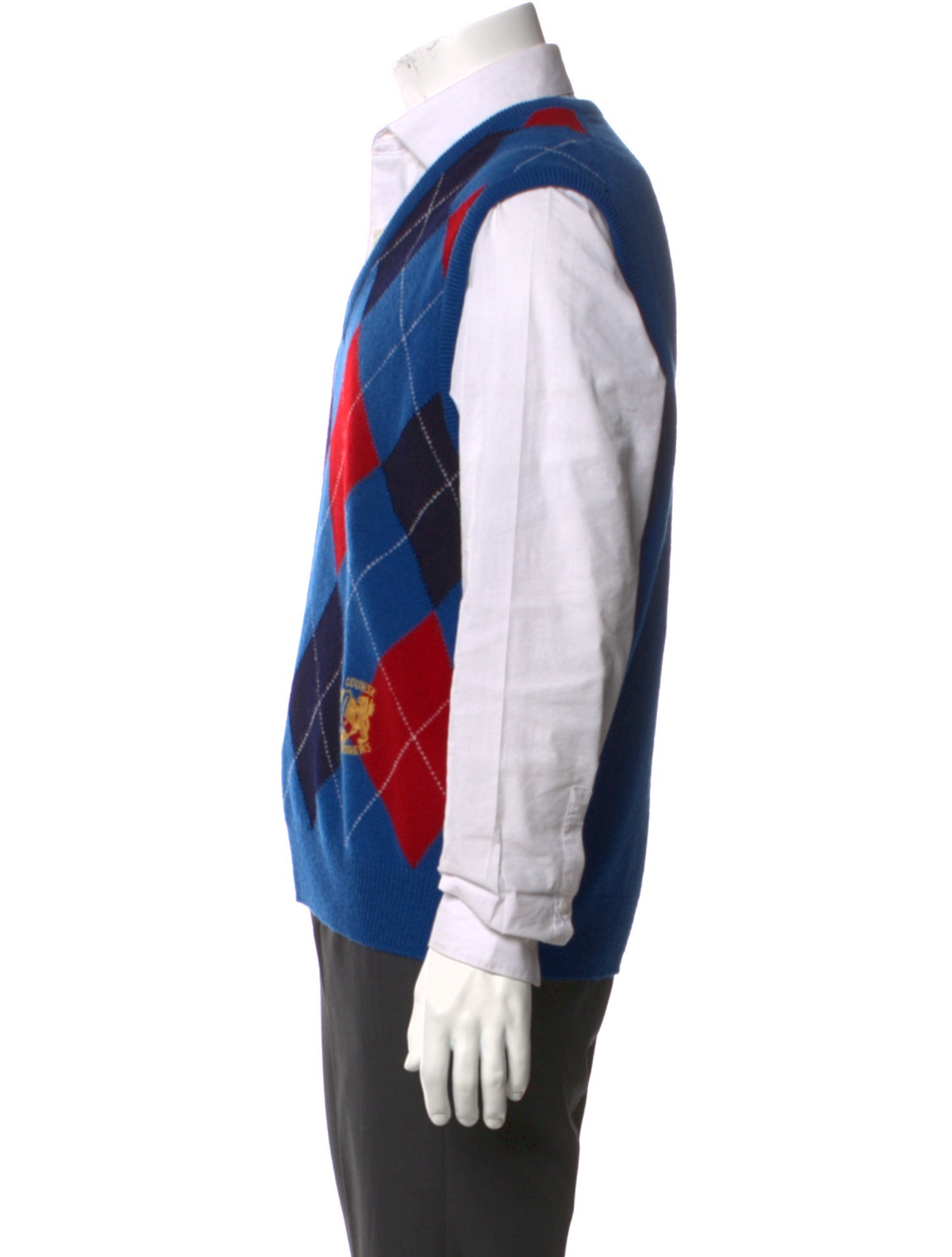 Pringle of Scotland Plaid Print V-Neck Sweater Vest