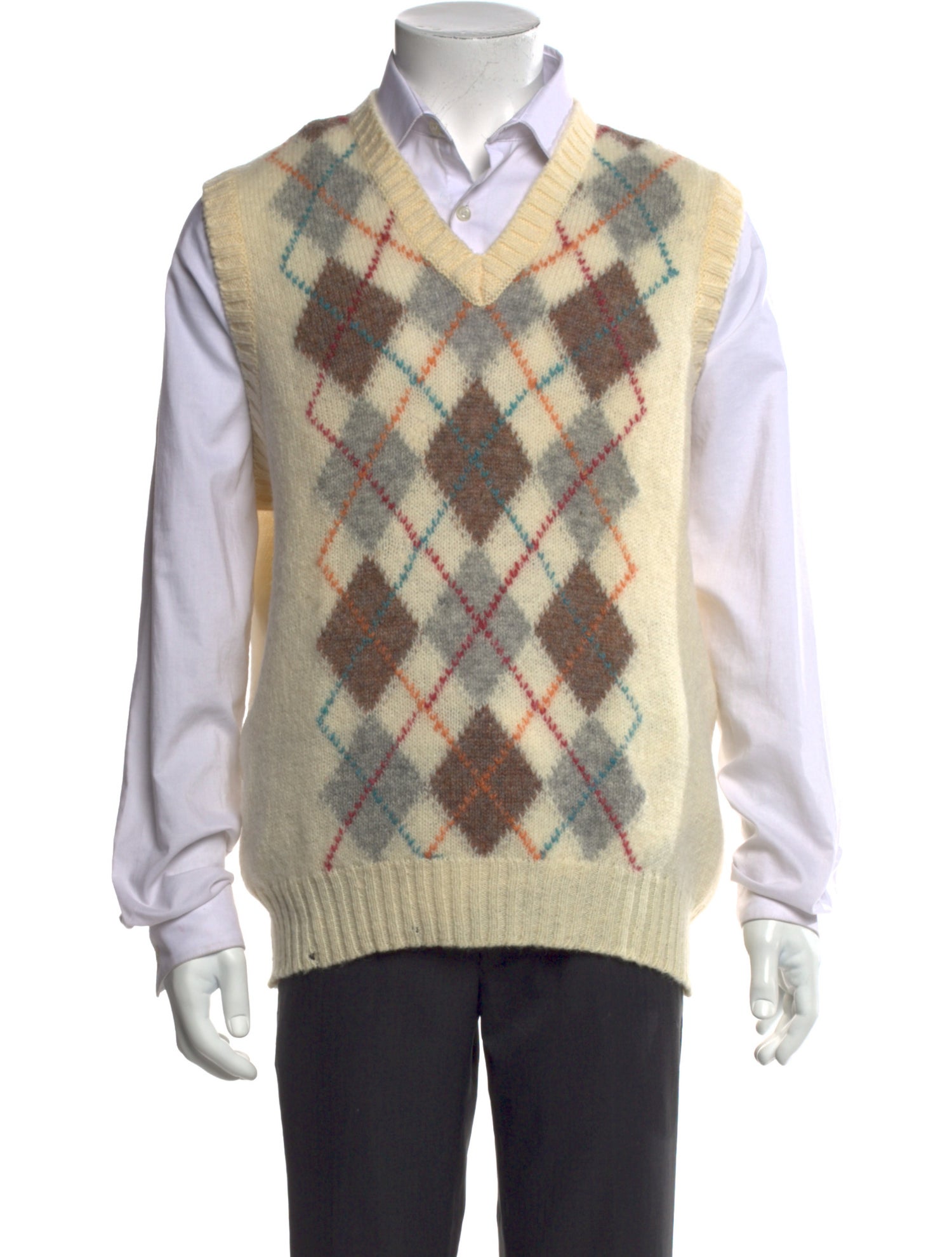 Pringle of Scotland Wool Plaid Print Sweater Vest
