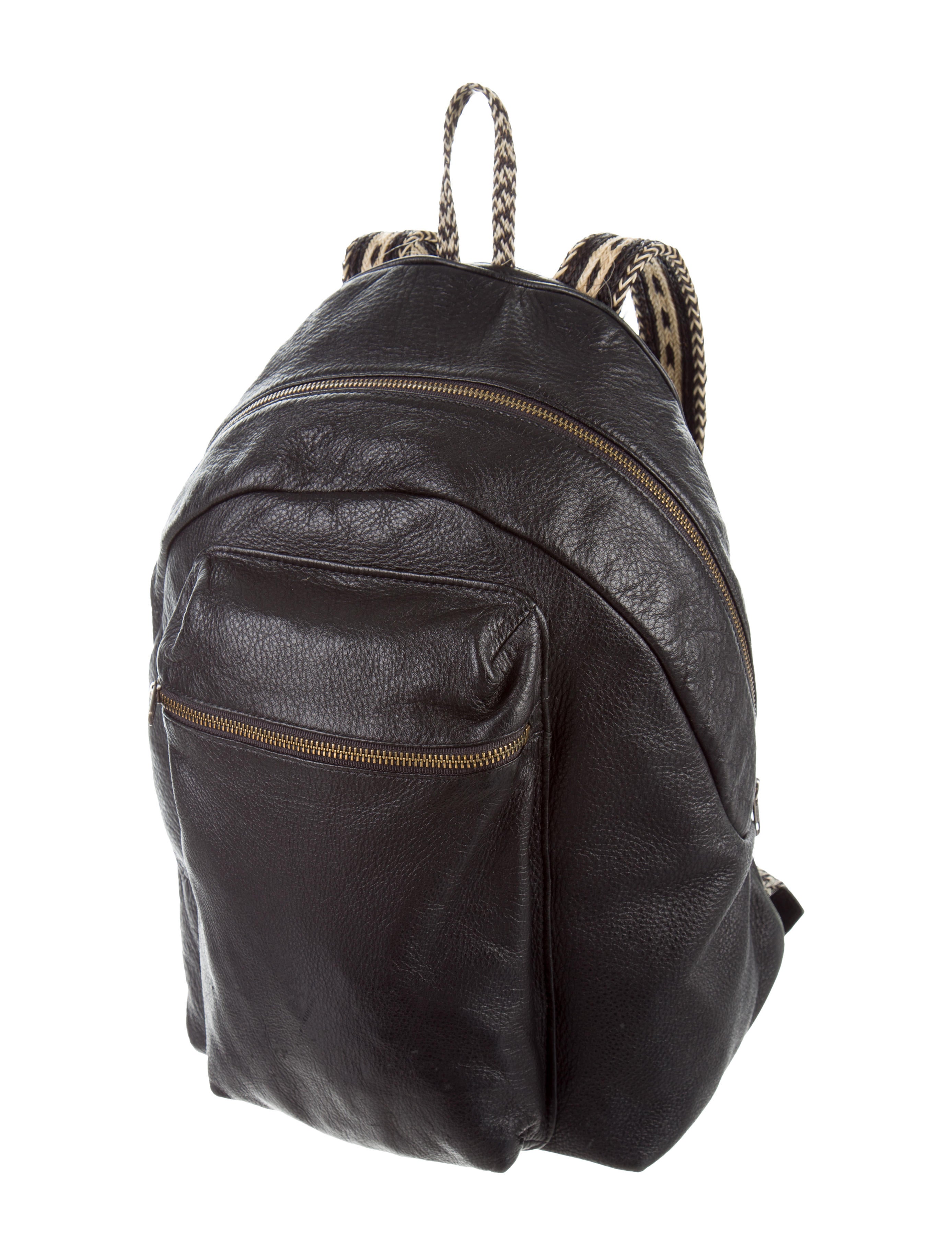 Patrik Ervell Leather Raffia-Trimmed Backpack